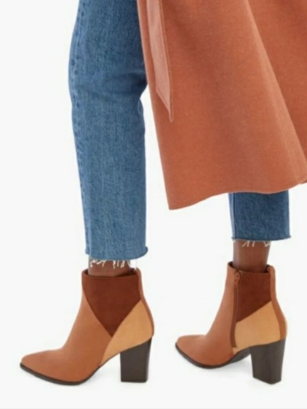 NIB Kit Tan Multi Heeled Booties - Size 8.5